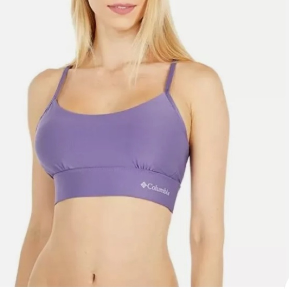 Columbia Sports Bra Large Womens Pullover Low Impact Comfort Purple